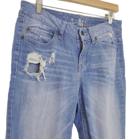 Rewash | Vibrant Medium Blue Distressed Trashed Skinny Jeans - Picture 2 of 10